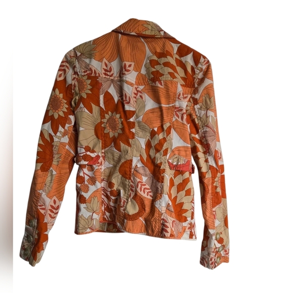 Ann Taylor LOFT Orange/Peach Floral Blazer Size 6 - Picture 3 of 7